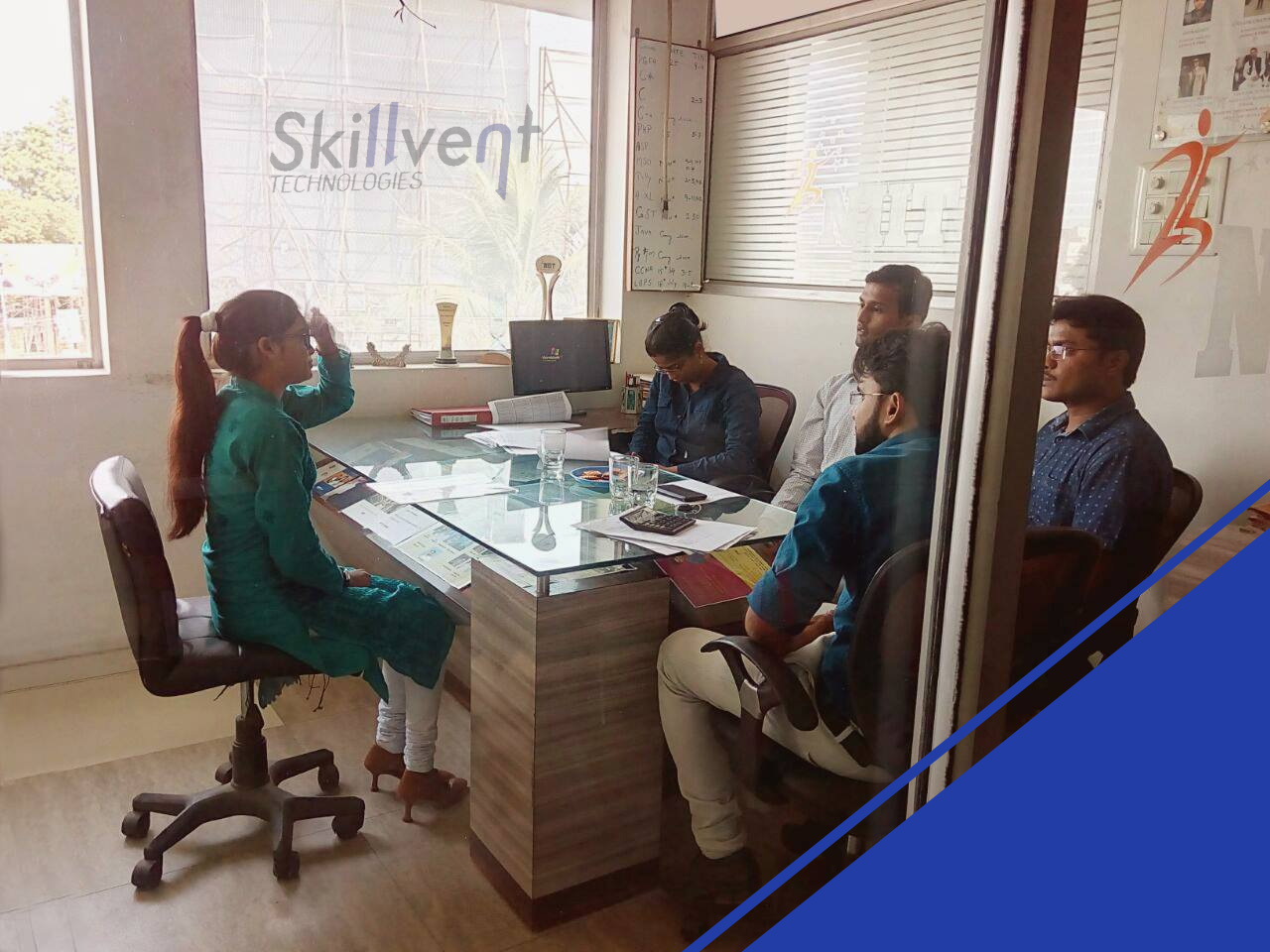A team discussion inside the Skillvent Technologies office